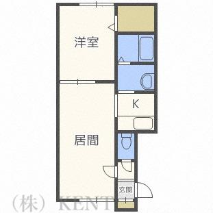 セレッソ西町南(1LDK/2階)の間取り写真
