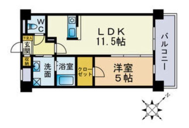 グランドシュー(1LDK/2階)の間取り写真