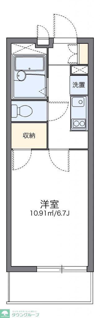 レオパレスフローリッシュ(1K/1階)の間取り写真