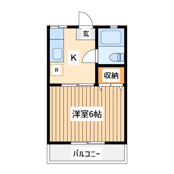 パナハイツ関根(1K/2階)の間取り写真