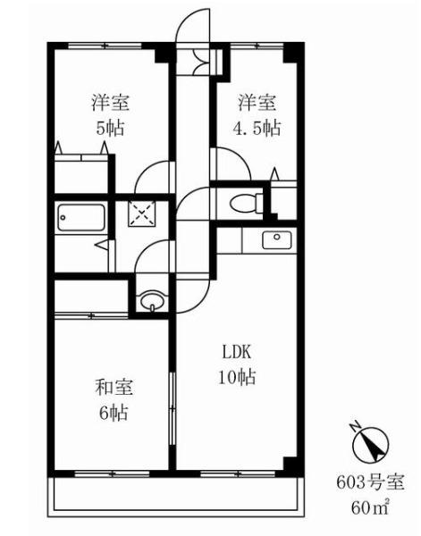 レピドール福田I(3LDK/6階)の間取り写真