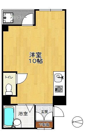 プラザカネコ(ワンルーム/2階)の間取り写真