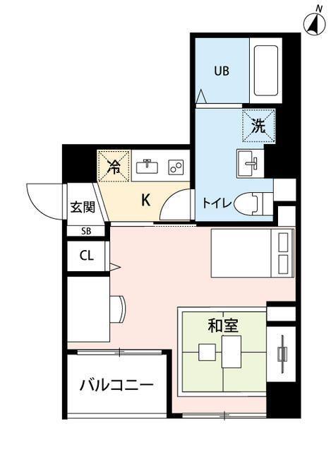 LIVEFLAT菊川(1K/2階)の間取り写真