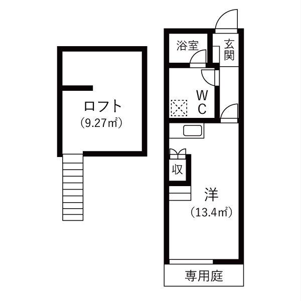 リーフ笠寺(1K/1階)の間取り写真