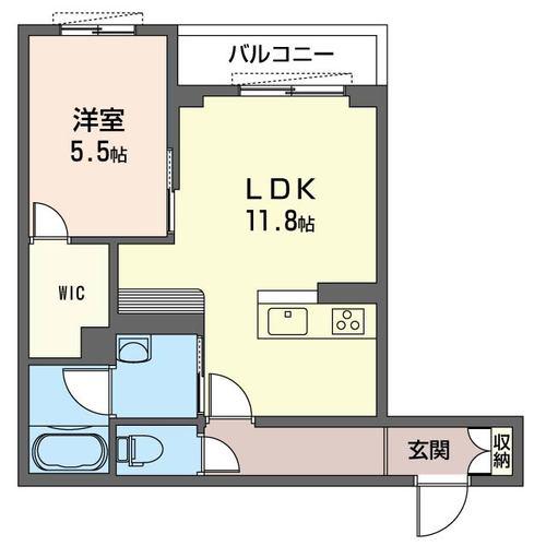 ＪＲ総武線 市川駅 徒歩8分 3階建 築5年(1LDK/1階)の間取り写真
