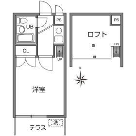 クレスト武蔵野(1K/1階)の間取り写真