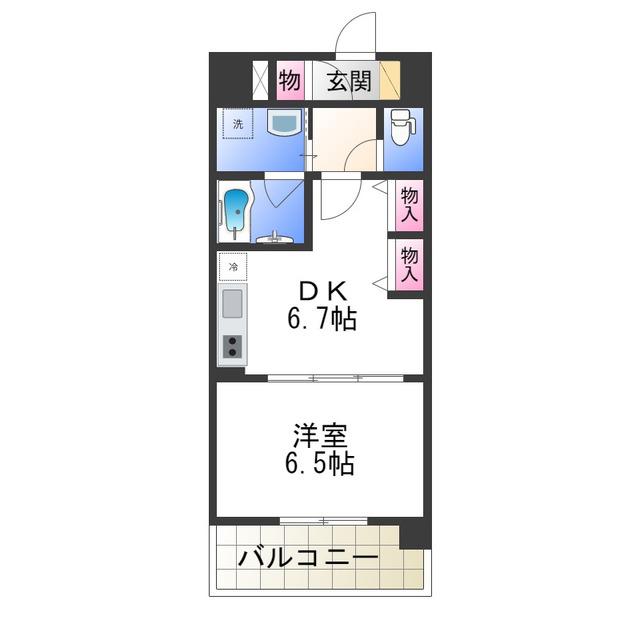 ＪＲ阪和線 鳳駅 徒歩13分 4階建 築18年(1DK/4階)の間取り写真