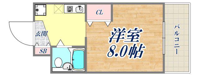 グランメール園田(ワンルーム/3階)の間取り写真