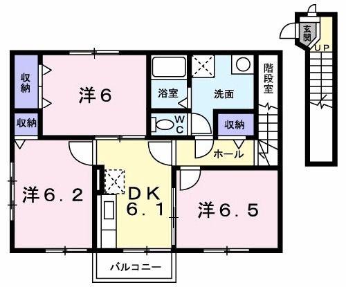 サンクレスト(3DK/2階)の間取り写真