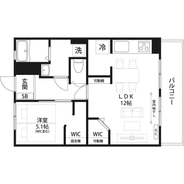 千歳台パークハイツ(1LDK/1階)の間取り写真