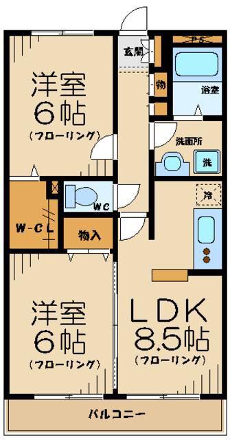 グレース(2LDK/3階)の間取り写真