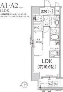 エスリード今池ルミナス(1LDK/10階)の間取り写真