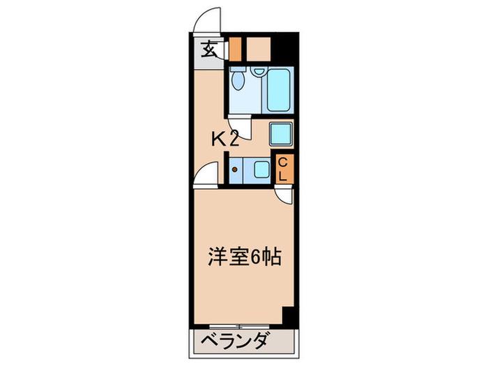XIV1(1K/1階)の間取り写真