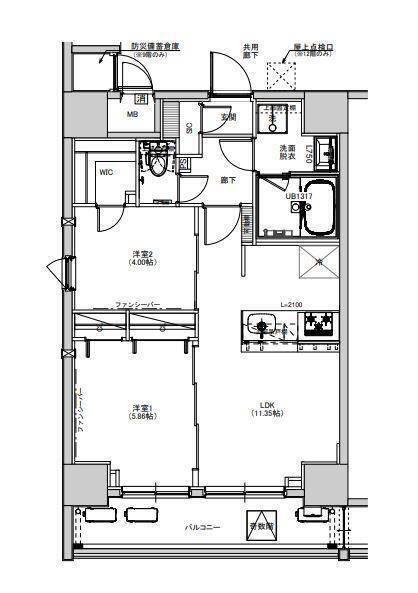 S-RESIDENCE綾瀬RIVIE(2LDK/8階)の間取り写真