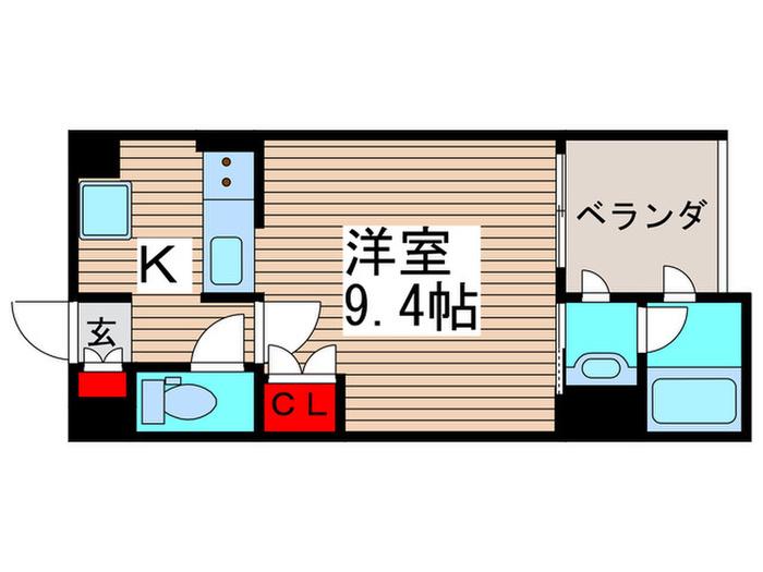 エスポワール本八幡(1K/1階)の間取り写真