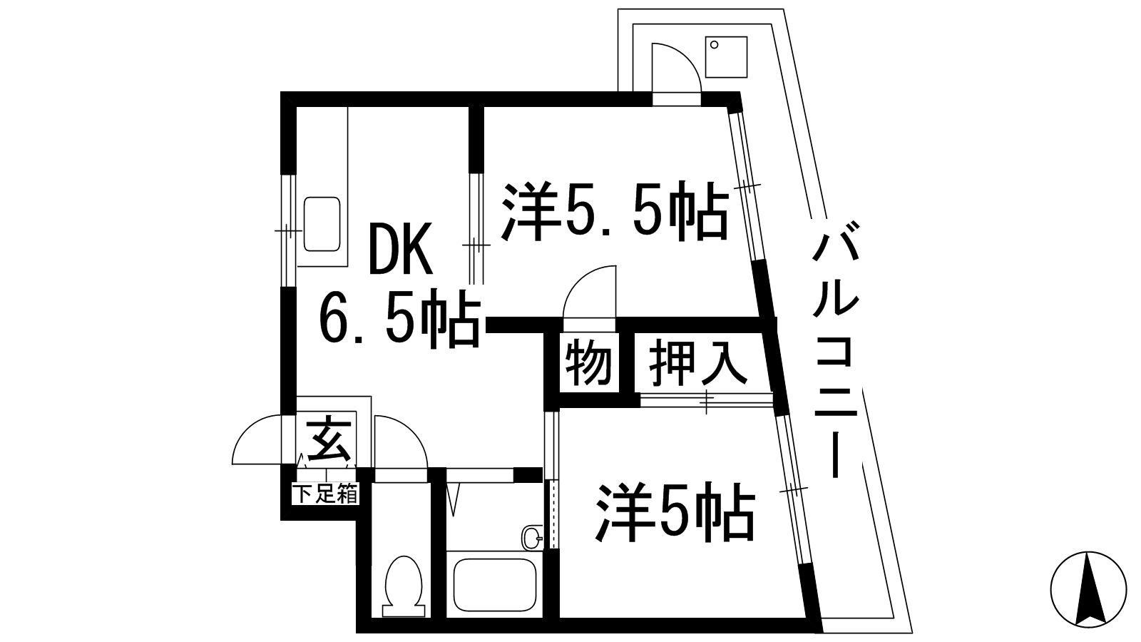 サン光明(2DK/2階)の間取り写真