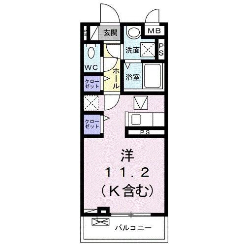 ヴィクトワール(ワンルーム/1階)の間取り写真