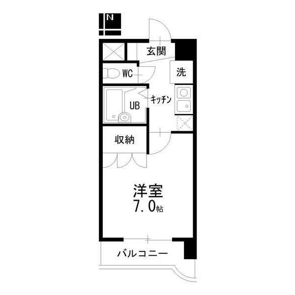 エクセルシオール金山(1K/9階)の間取り写真