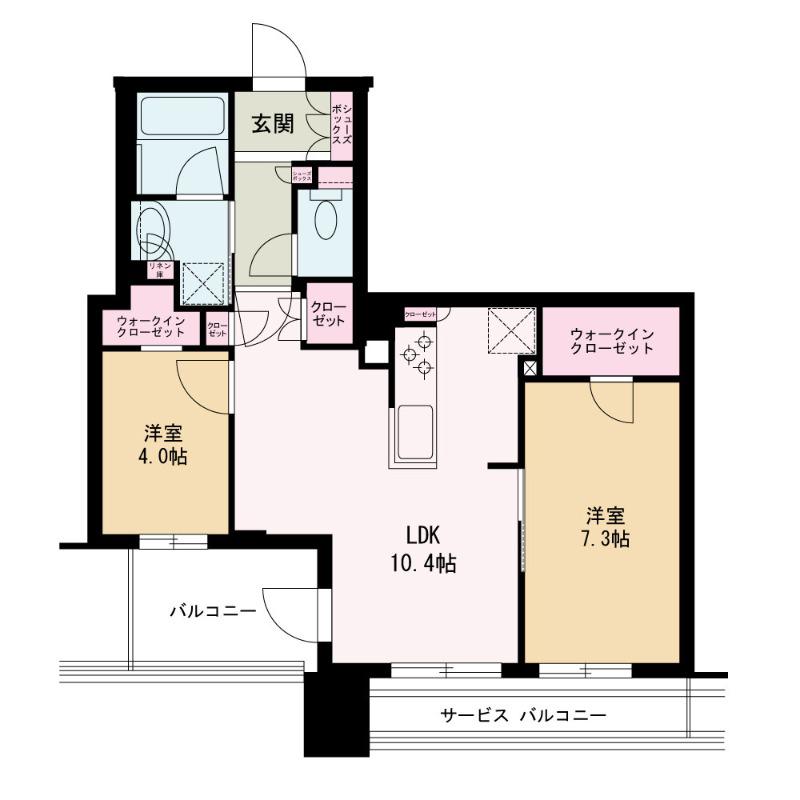 ブランズタワー大阪本町(2LDK/29階)の間取り写真