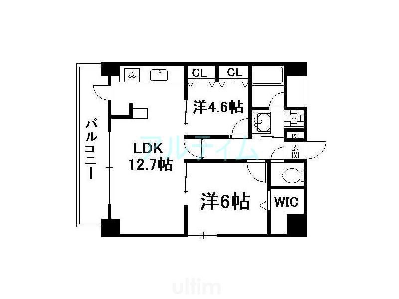 PIANURA柳馬場(1SLDK/4階)の間取り写真