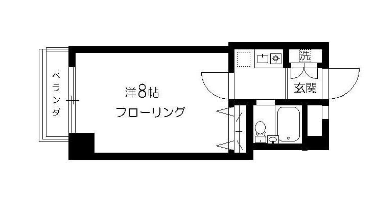 サンクレール的場(1K/4階)の間取り写真
