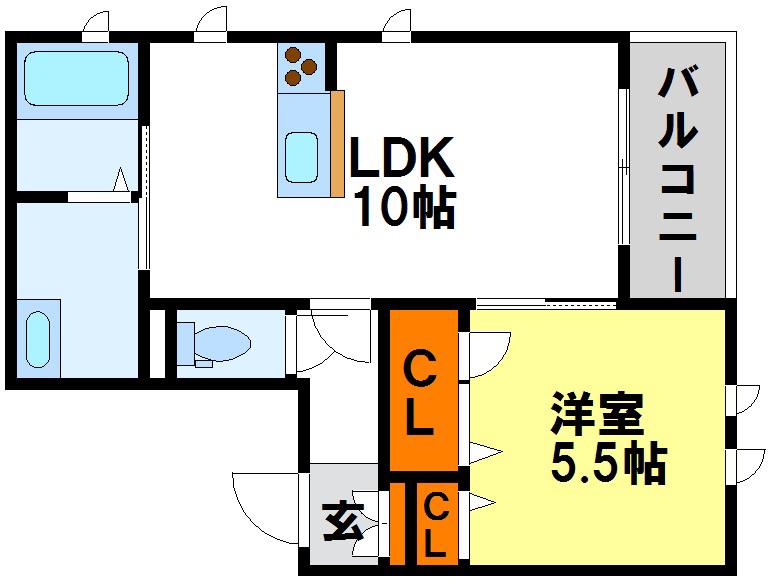シャル ヴィーブル(1LDK/3階)の間取り写真