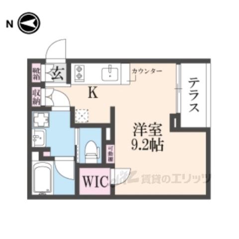 CASA瀬田の唐橋(ワンルーム/1階)の間取り写真