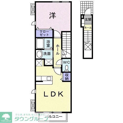 メゾンカミキ(1LDK/2階)の間取り写真