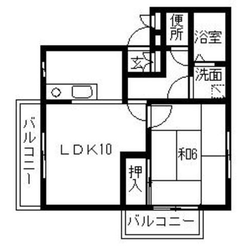 カーメルハウス(1LDK/2階)の間取り写真