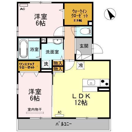 D-ROOMAKARI(2LDK/1階)の間取り写真