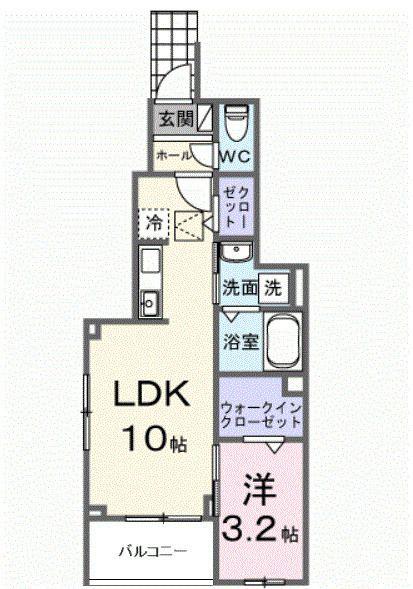 ヒカルサ狭山広瀬台フロント(1LDK/1階)の間取り写真