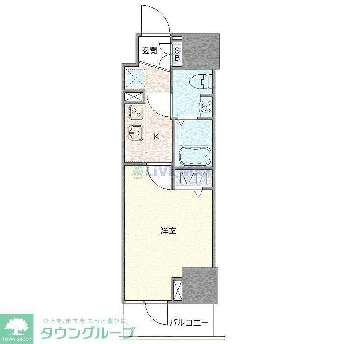 ジェノヴィア草加(1K/3階)の間取り写真