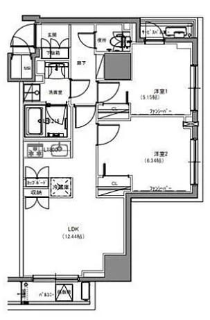 S-RESIDENCE両国緑 S-RESIDENCE両国緑(2LDK/10階)の間取り写真
