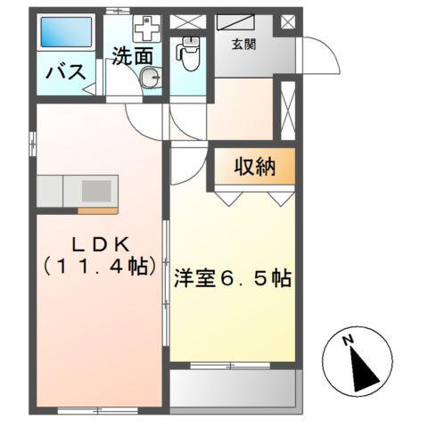 シャインパレス(1LDK/3階)の間取り写真