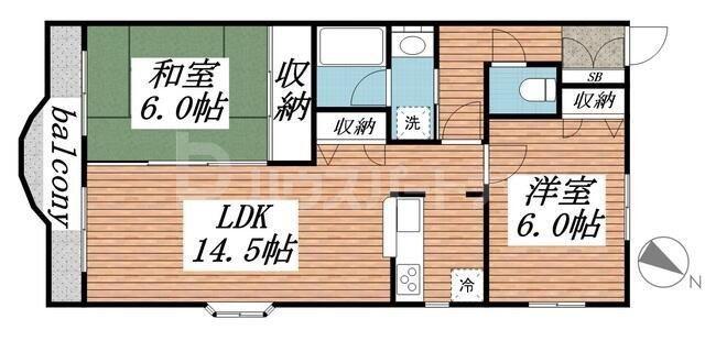 ベルクレール(2LDK/3階)の間取り写真