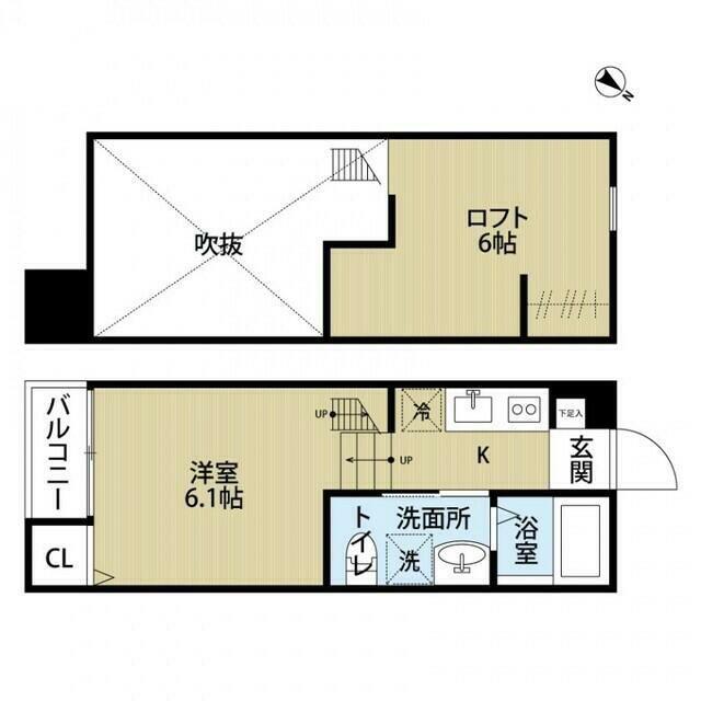 CASTELLO OVEST(ワンルーム/1階)の間取り写真