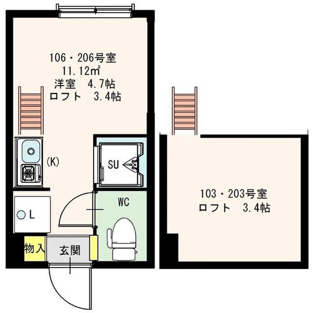 STAGE南阿佐ヶ谷(ワンルーム/1階)の間取り写真