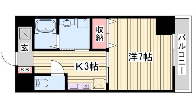 インタービレッジ東延末II(1K/5階)の間取り写真