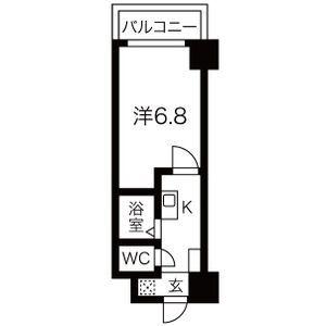 クレスト泉(1K/2階)の間取り写真