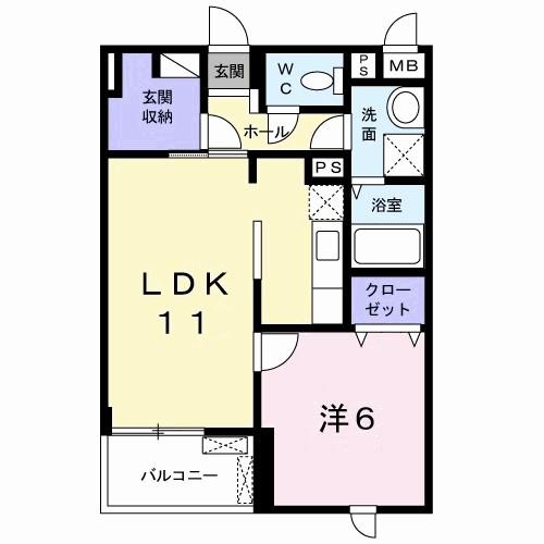 アルカディアII(1LDK/3階)の間取り写真