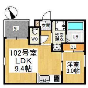 REGALEST 要(1LDK/1階)の間取り写真
