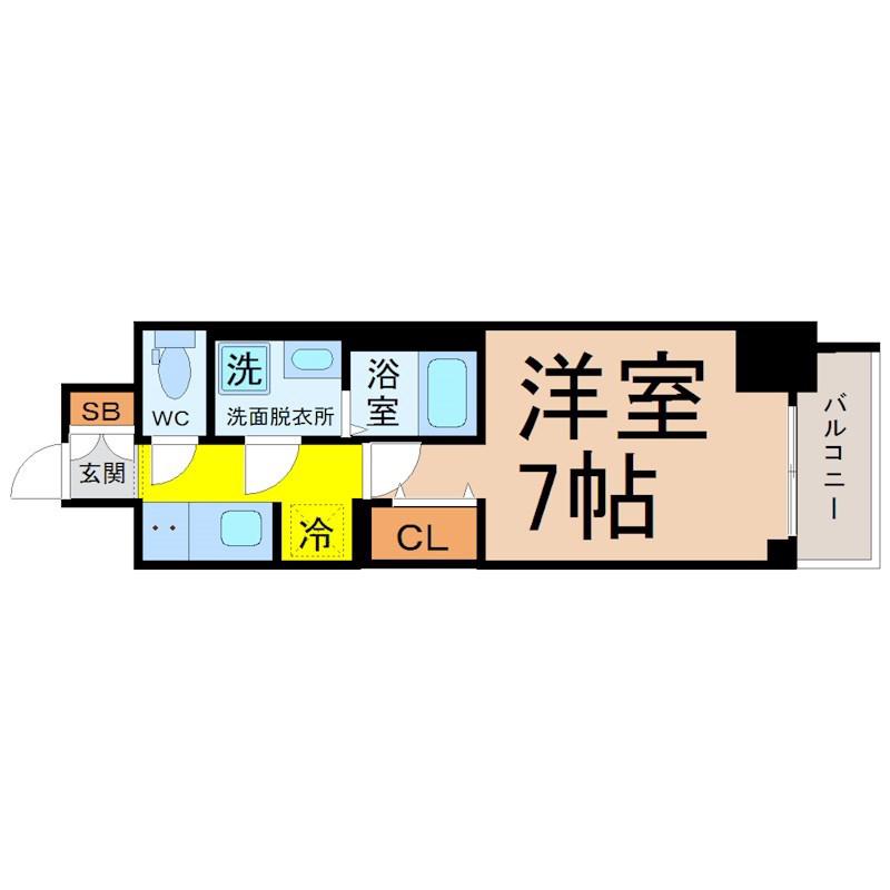 S-RESIDENCE名駅ノースII(1K/5階)の間取り写真