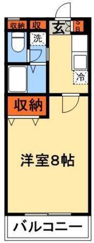 メゾンフローラ市川(1K/3階)の間取り写真