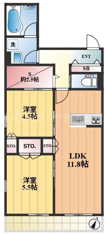 グランベルデ(2SLDK/1階)の間取り写真