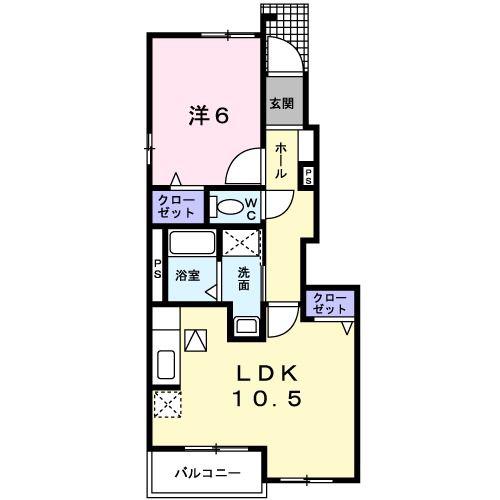 エクセルハウス下関II(1LDK/1階)の間取り写真