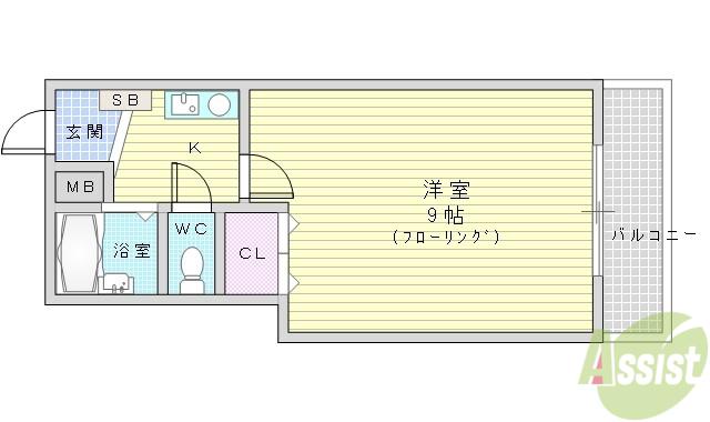 第2福井マンション(1K/3階)の間取り写真