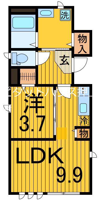 ベル ソレイユ(1LDK/2階)の間取り写真