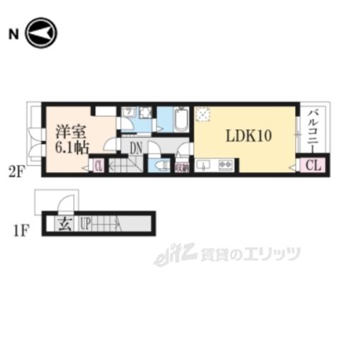 BELLEVILLEB―1(1LDK/2階)の間取り写真