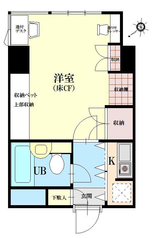 ラフィーネ早稲田(1K/3階)の間取り写真