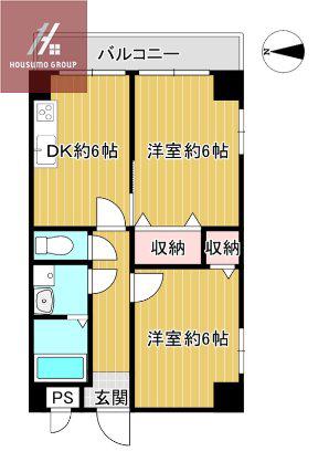 村上ハイツ(2DK/4階)の間取り写真